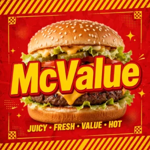 McValue Burger Poster for Mcdonald's Menu